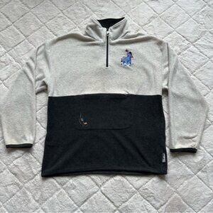The Disney Store | "Pooh" Vintage Colorblock Eeyore Quarter Zip | Size Small
